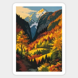 Autumn Nature in a Mountain Valley Sticker